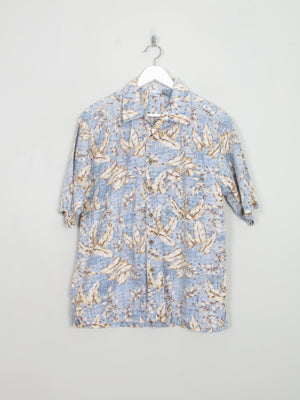 Men's Blue Floral Hawaiian Shirt S/M
