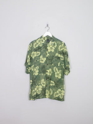 Men's Green Vintage Hawaiian Shirt M