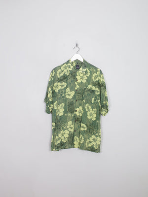 Men's Green Vintage Hawaiian Shirt M