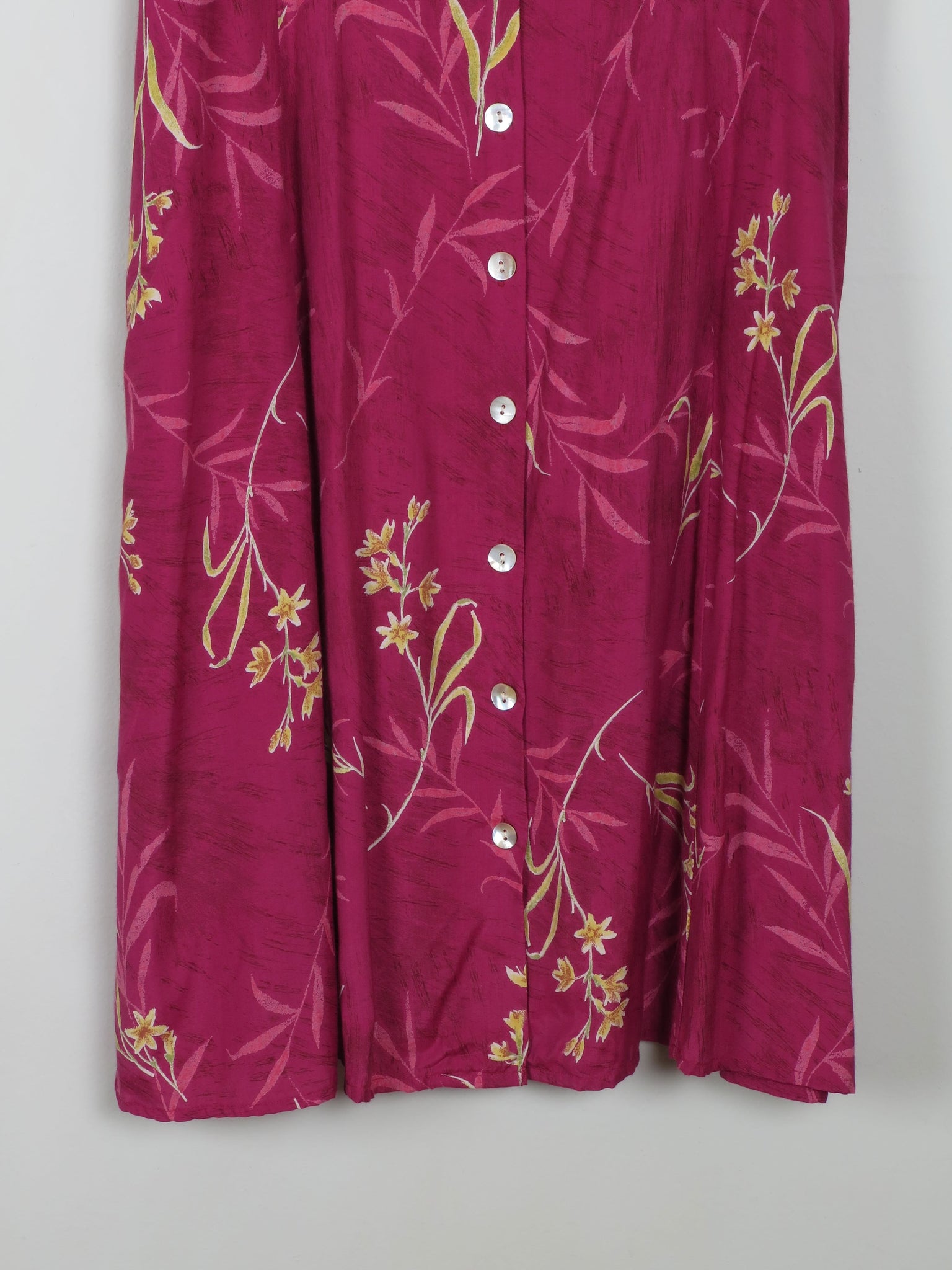 Vintage Burgundy Dress Printed Button Down L/XL