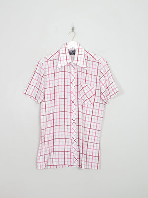 Men's Vintage Check Pink Shirt Short Sleeved L/XL