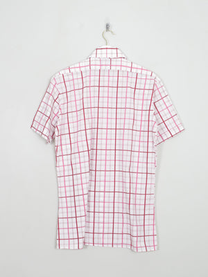 Men's Vintage Check Pink Shirt Short Sleeved L/XL