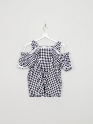 Vintage Gingham Black Blouse 12/14
