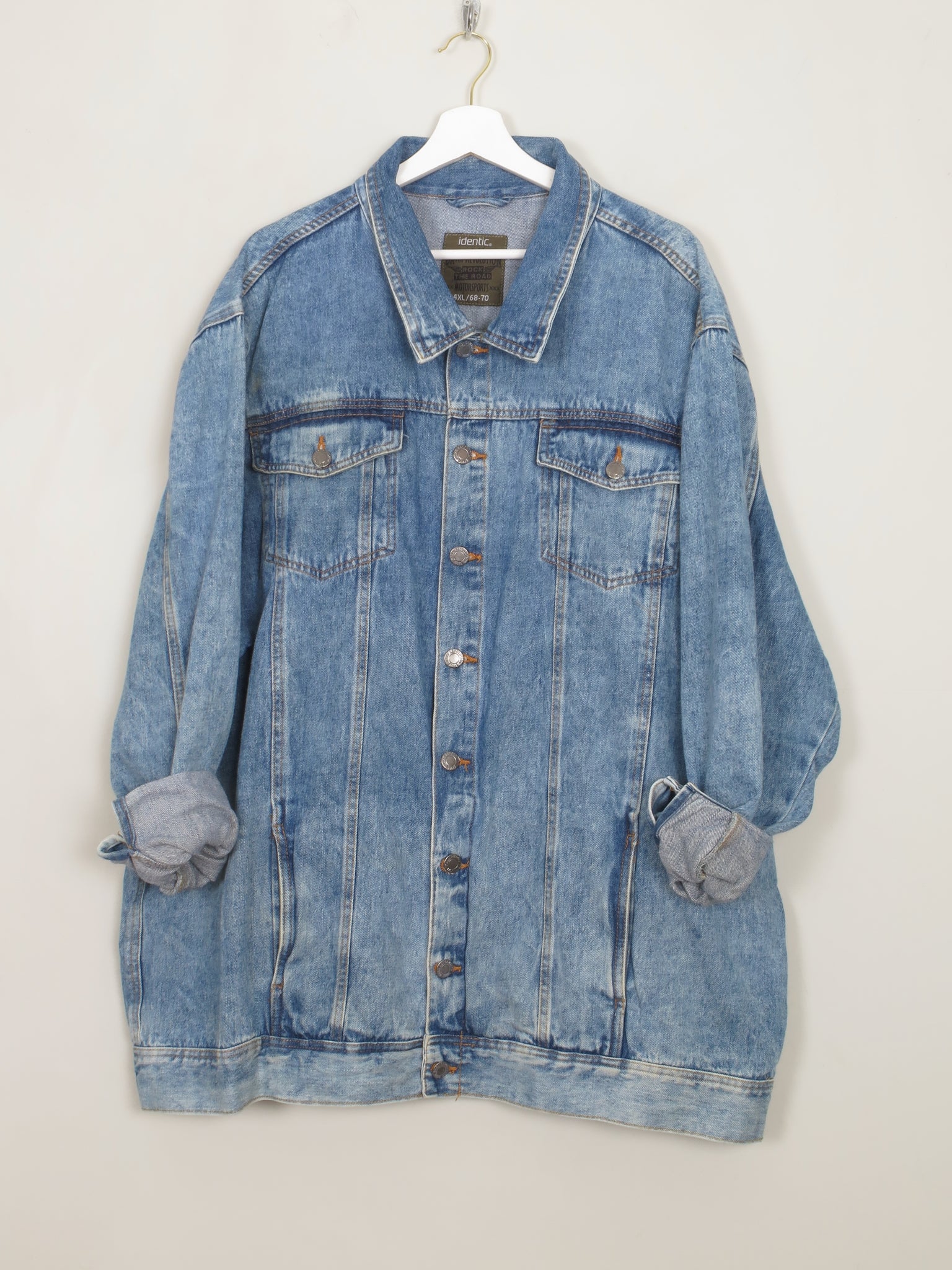 Men's Vintage Blue Denim Jacket 4XL
