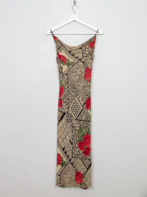 Vintage 90s Camisole Ange Dress With Rose Print XS/S - The Harlequin