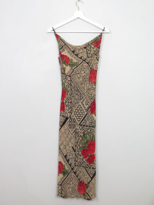 Vintage 90s Camisole Ange Dress With Rose Print XS/S - The Harlequin
