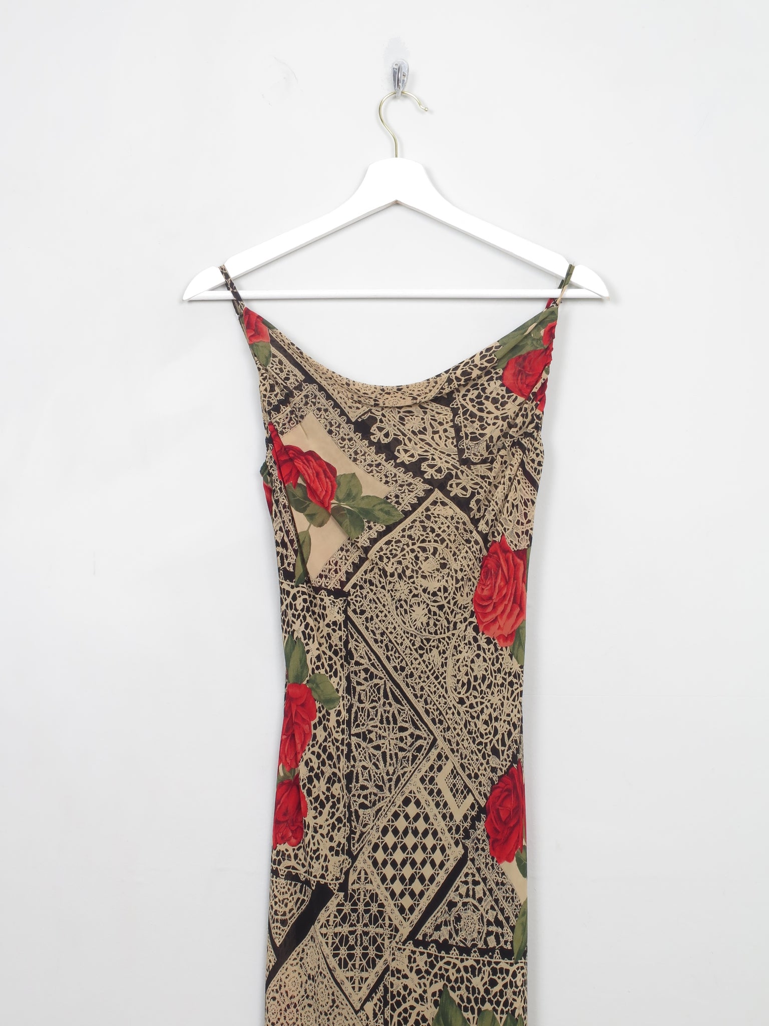 Vintage 90s Camisole Ange Dress With Rose Print XS/S - The Harlequin