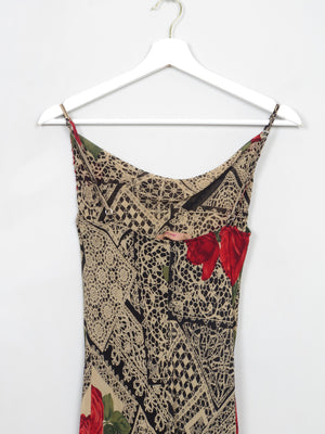 Vintage 90s Camisole Ange Dress With Rose Print XS/S - The Harlequin