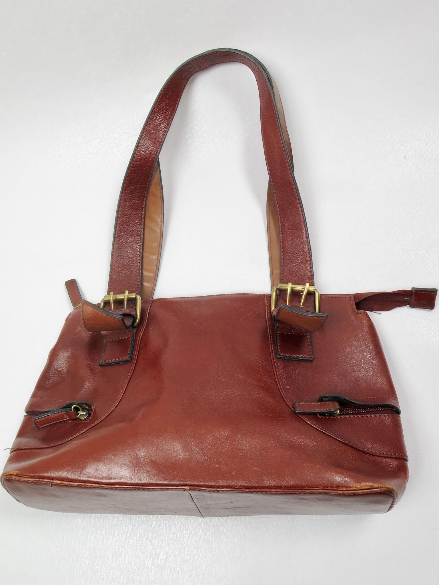 Brown Leather Vintage Bag - The Harlequin
