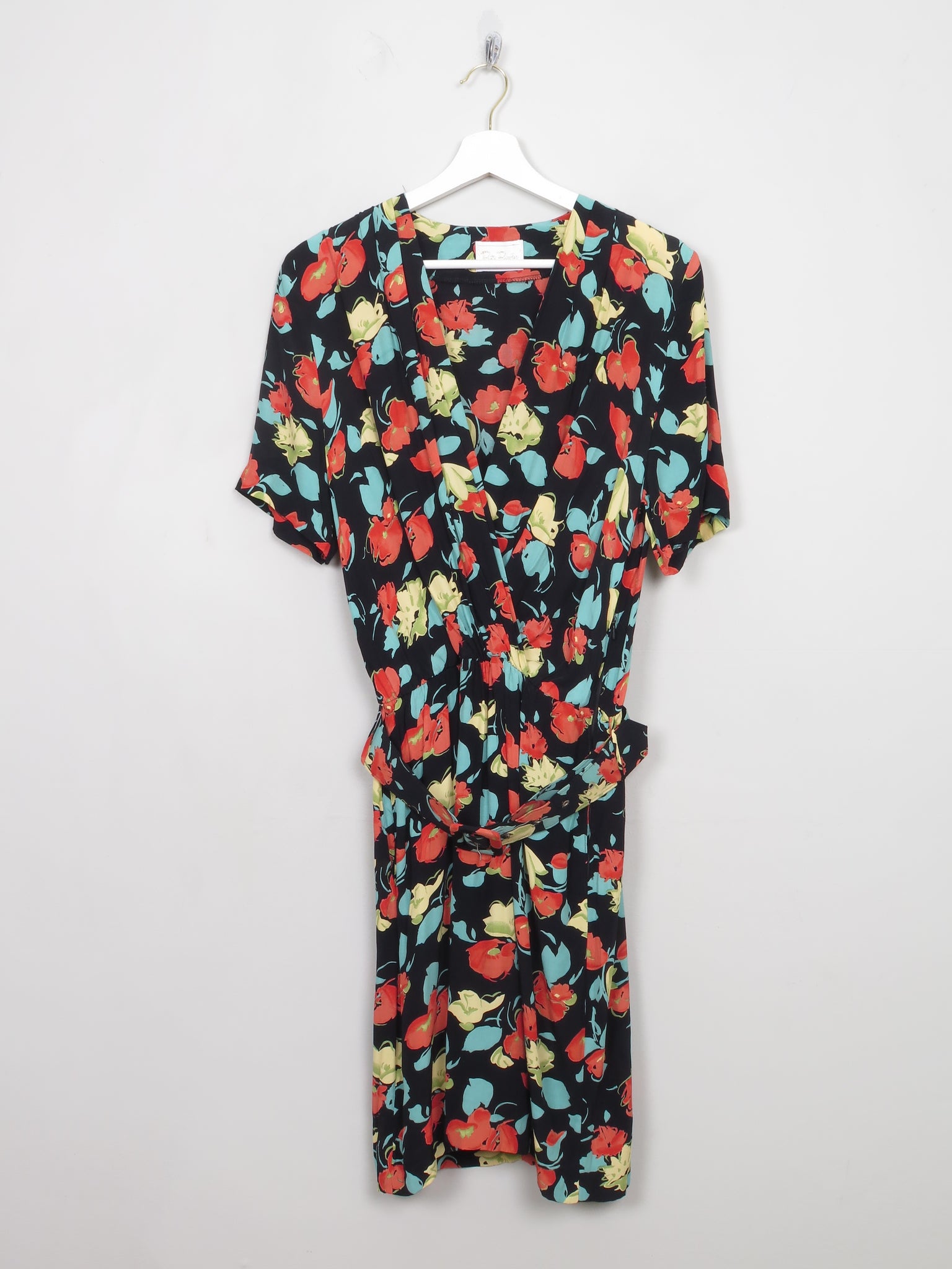 Vintage Black & Floral Betty Barclay Short Dress S - The Harlequin