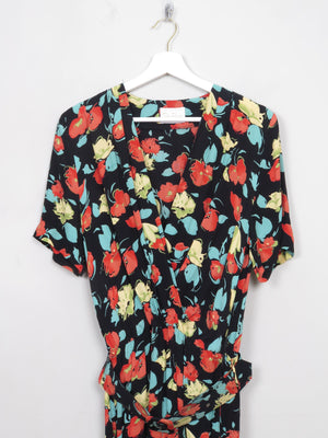 Vintage Black & Floral Betty Barclay Short Dress S - The Harlequin