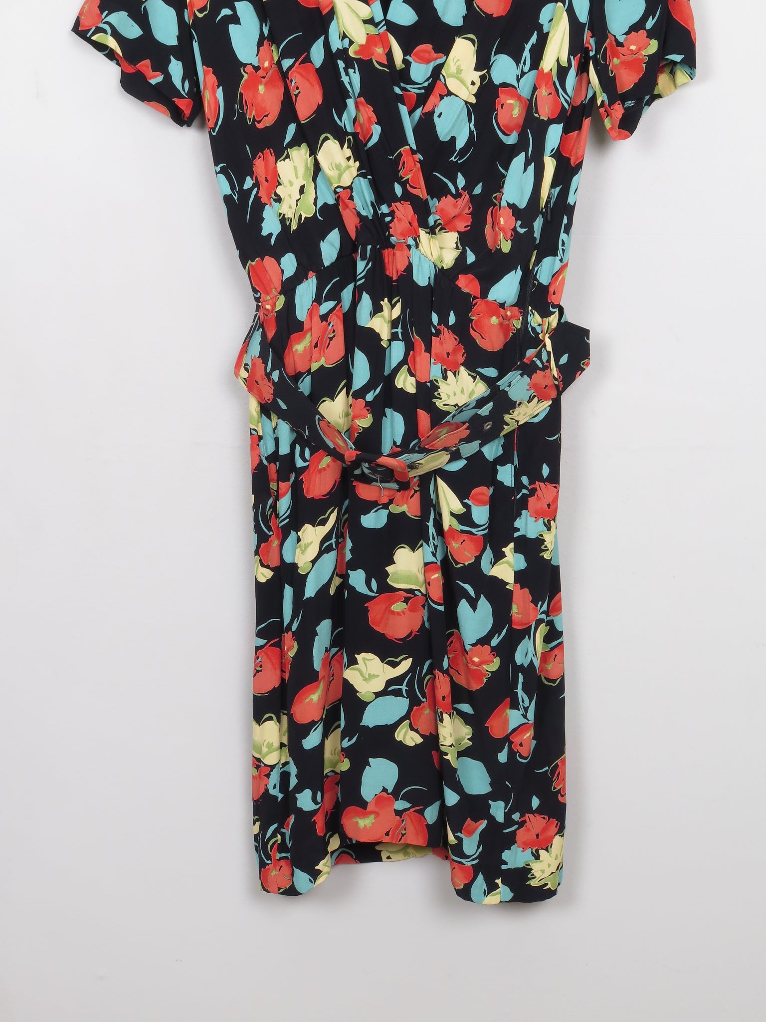 Vintage Black & Floral Betty Barclay Short Dress S - The Harlequin