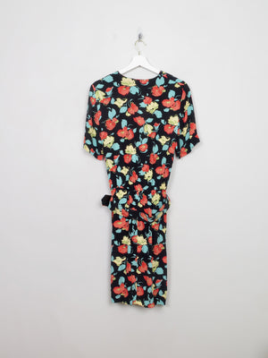 Vintage Black & Floral Betty Barclay Short Dress S - The Harlequin