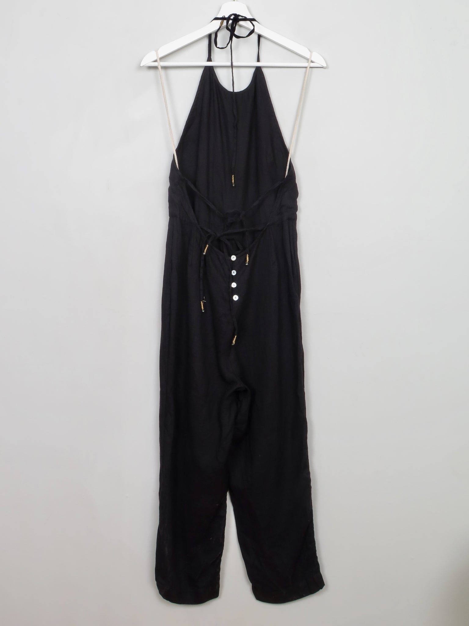 Black Linen Free People Jumpsuit S - The Harlequin