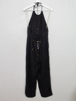 Black Linen Free People Jumpsuit S - The Harlequin