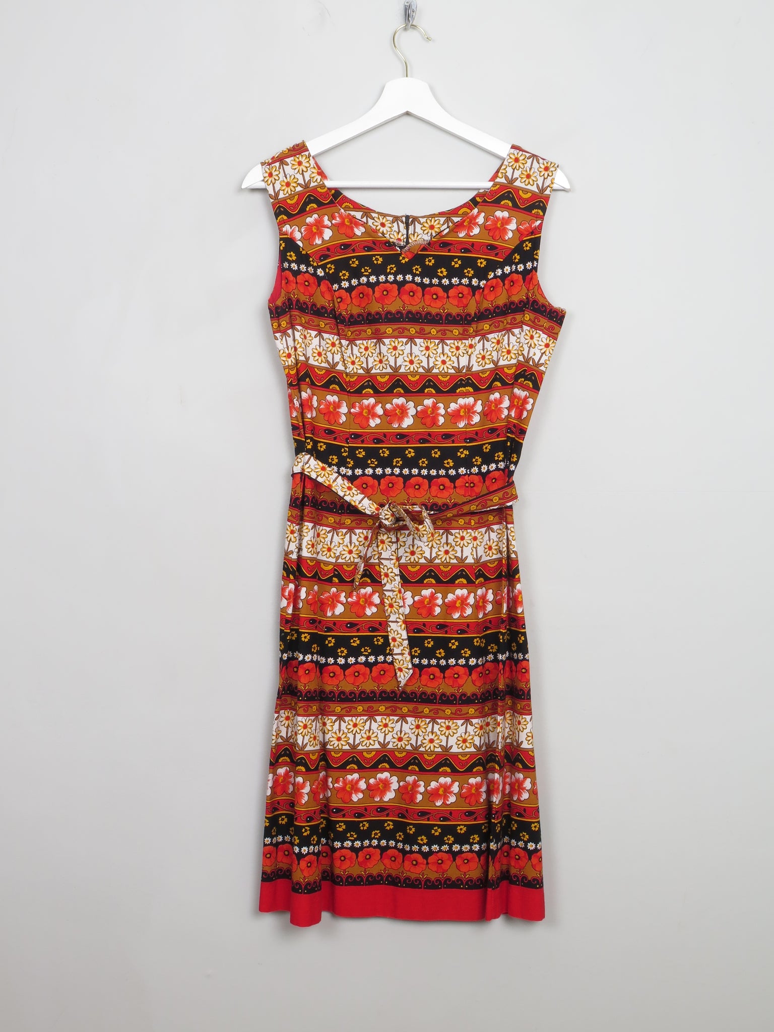 Vintage Printed 1960s Dress M - The Harlequin