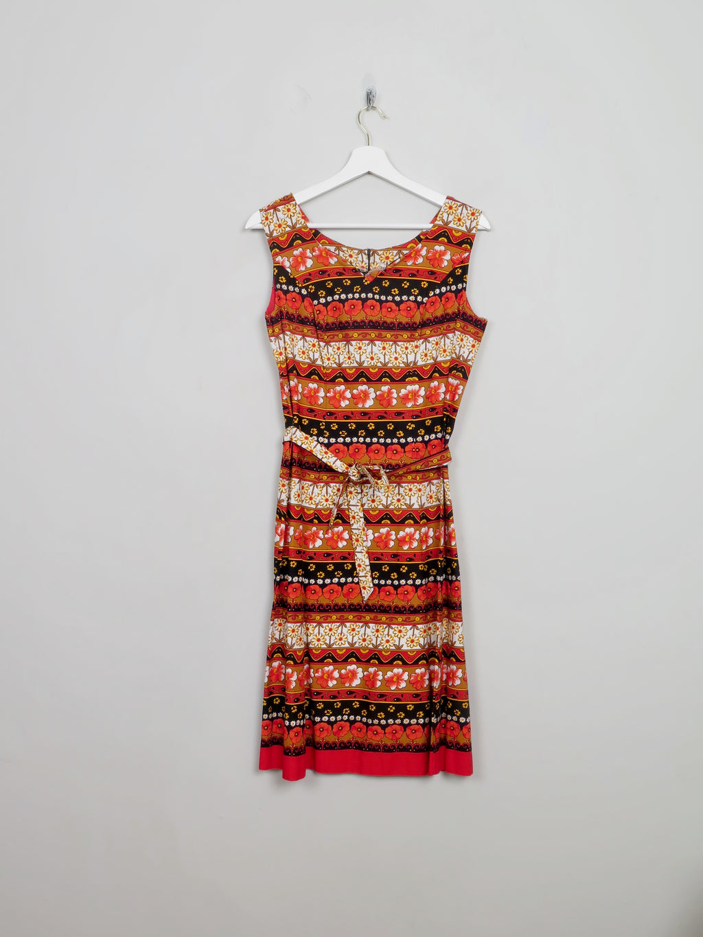 Vintage Printed 1960s Dress M - The Harlequin