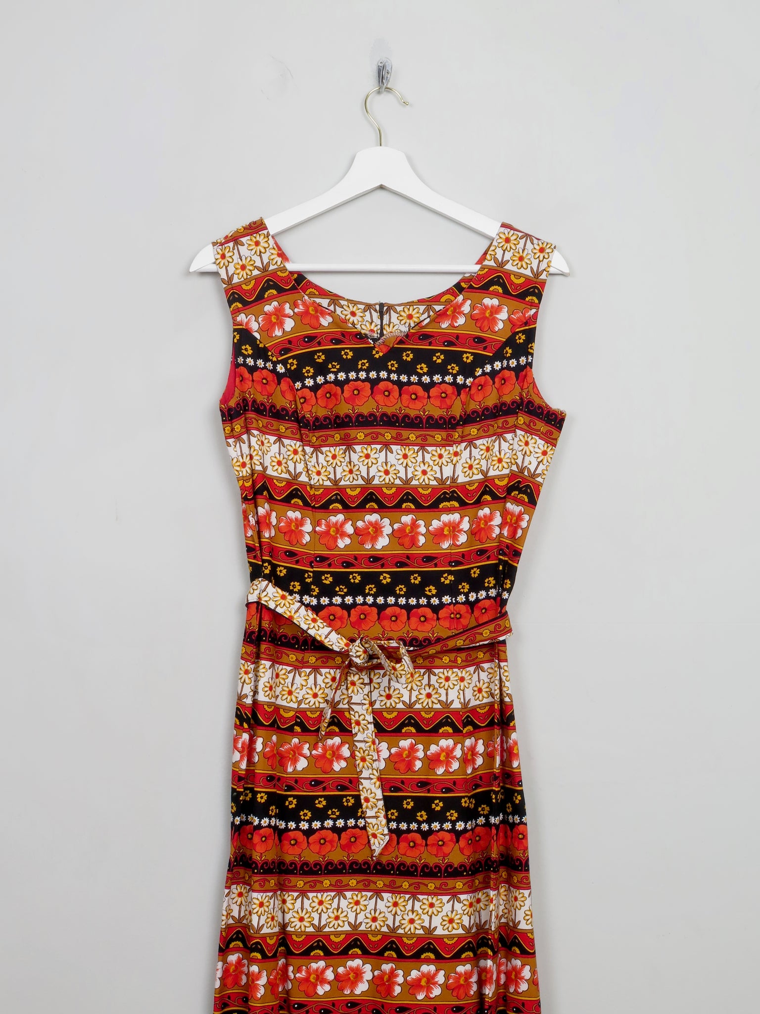 Vintage Printed 1960s Dress M - The Harlequin