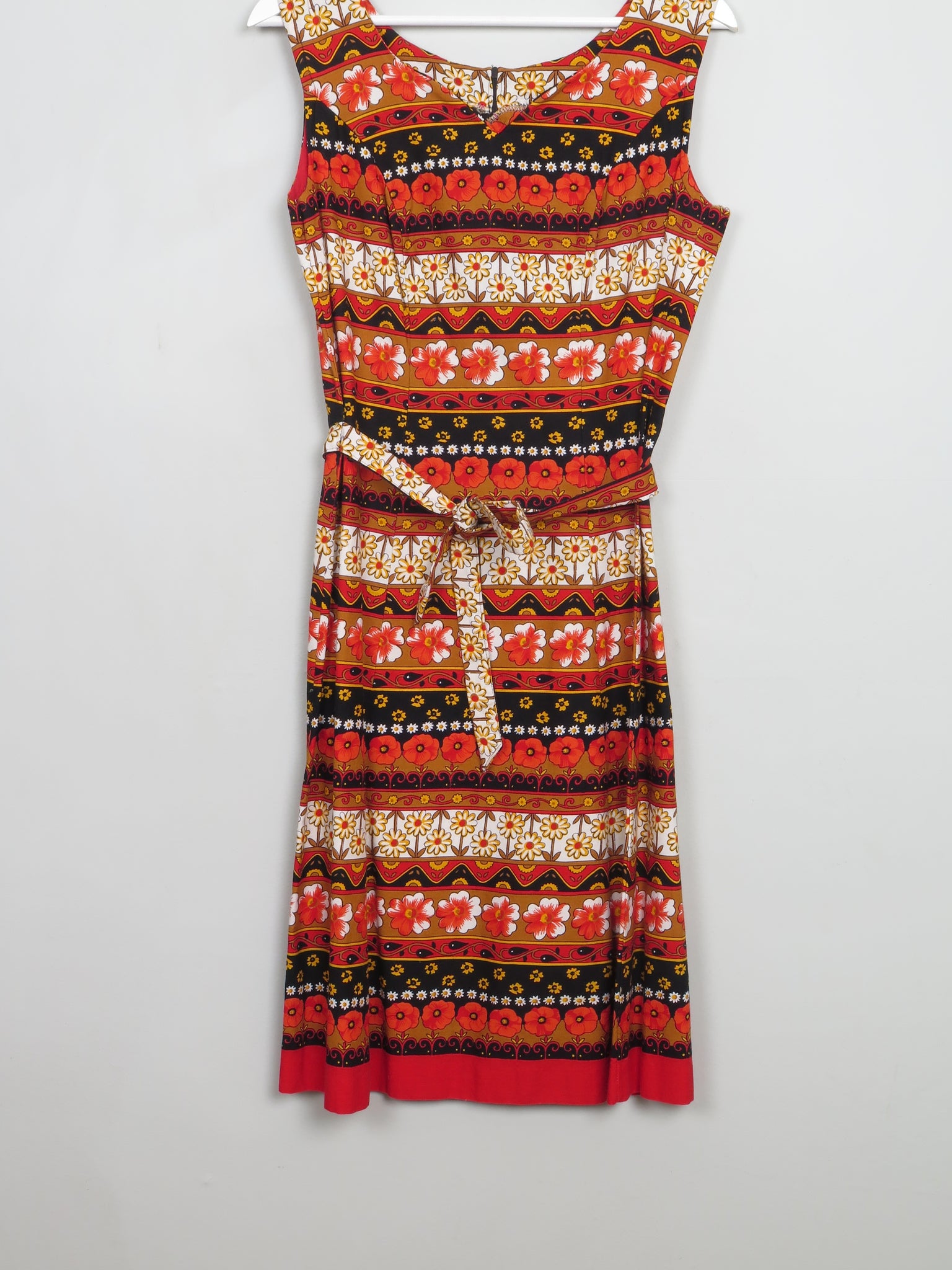Vintage Printed 1960s Dress M - The Harlequin