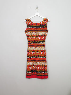 Vintage Printed 1960s Dress M - The Harlequin