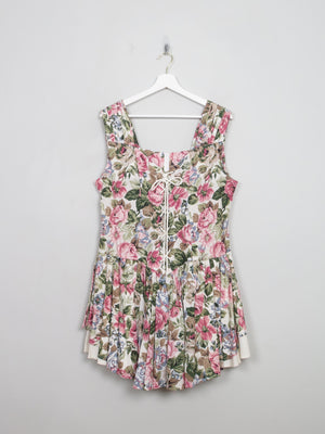 Vintage Floral 80s Dress L/XL