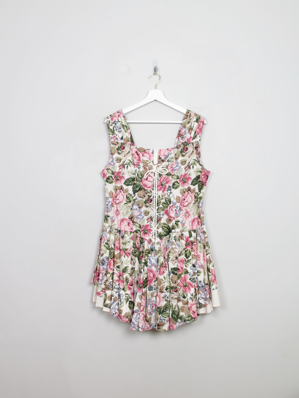 Vintage Floral 80s Dress L/XL