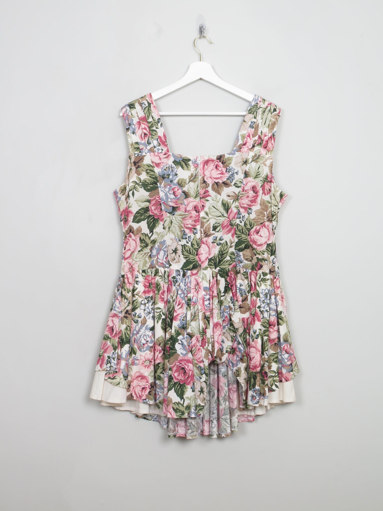 Vintage Floral 80s Dress L/XL