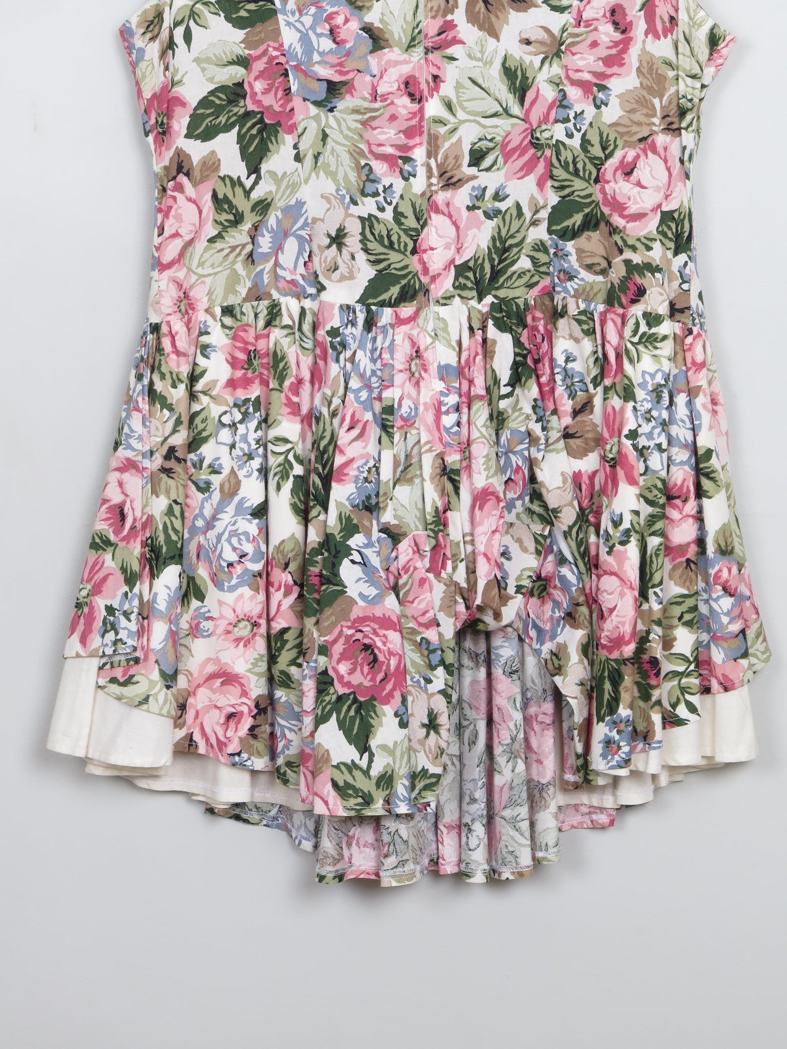 Vintage Floral 80s Dress L/XL