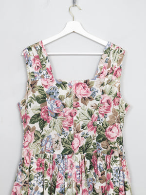 Vintage Floral 80s Dress L/XL