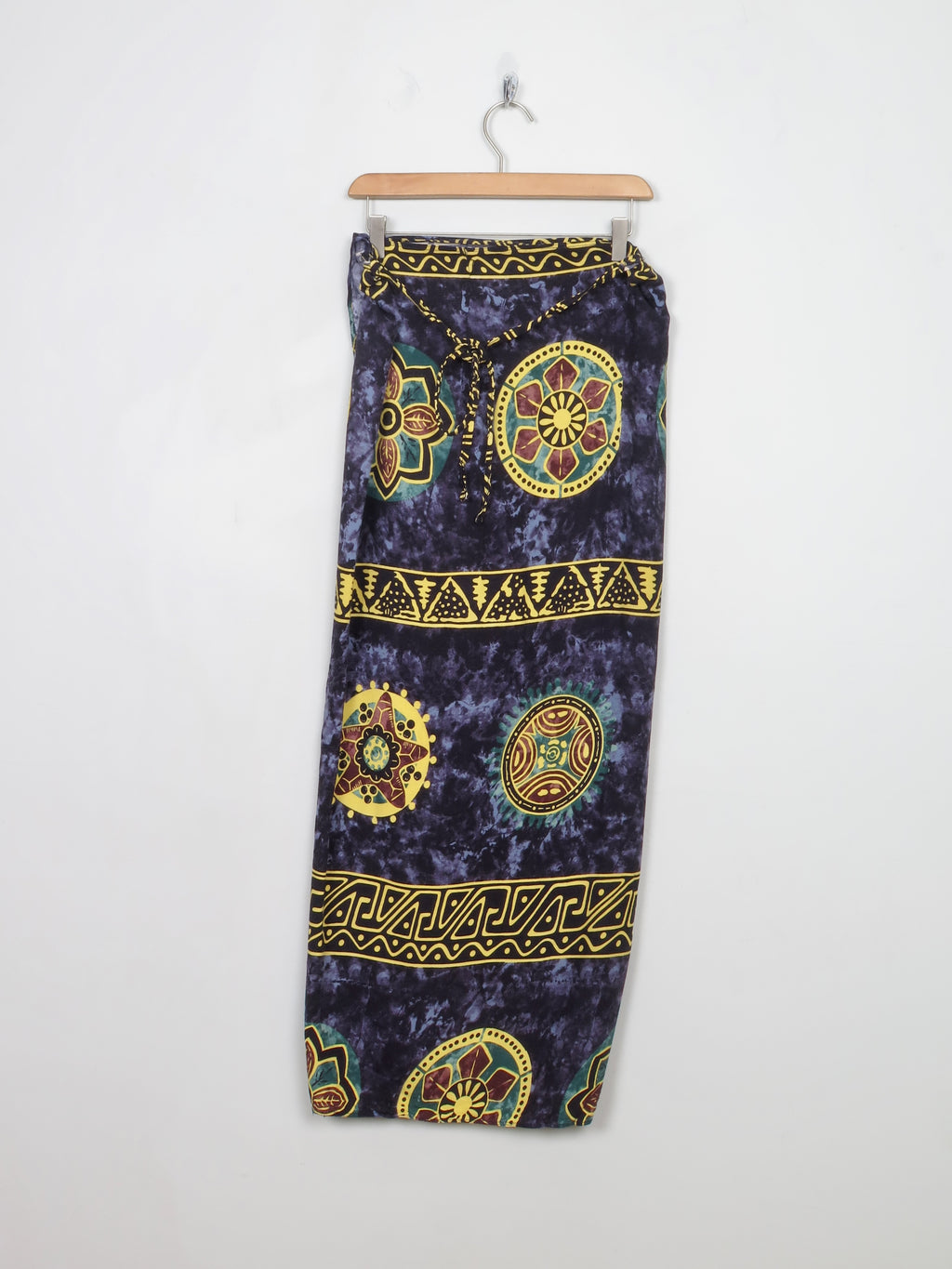 Vintage Navy Long Wrap Over Skirt M - The Harlequin