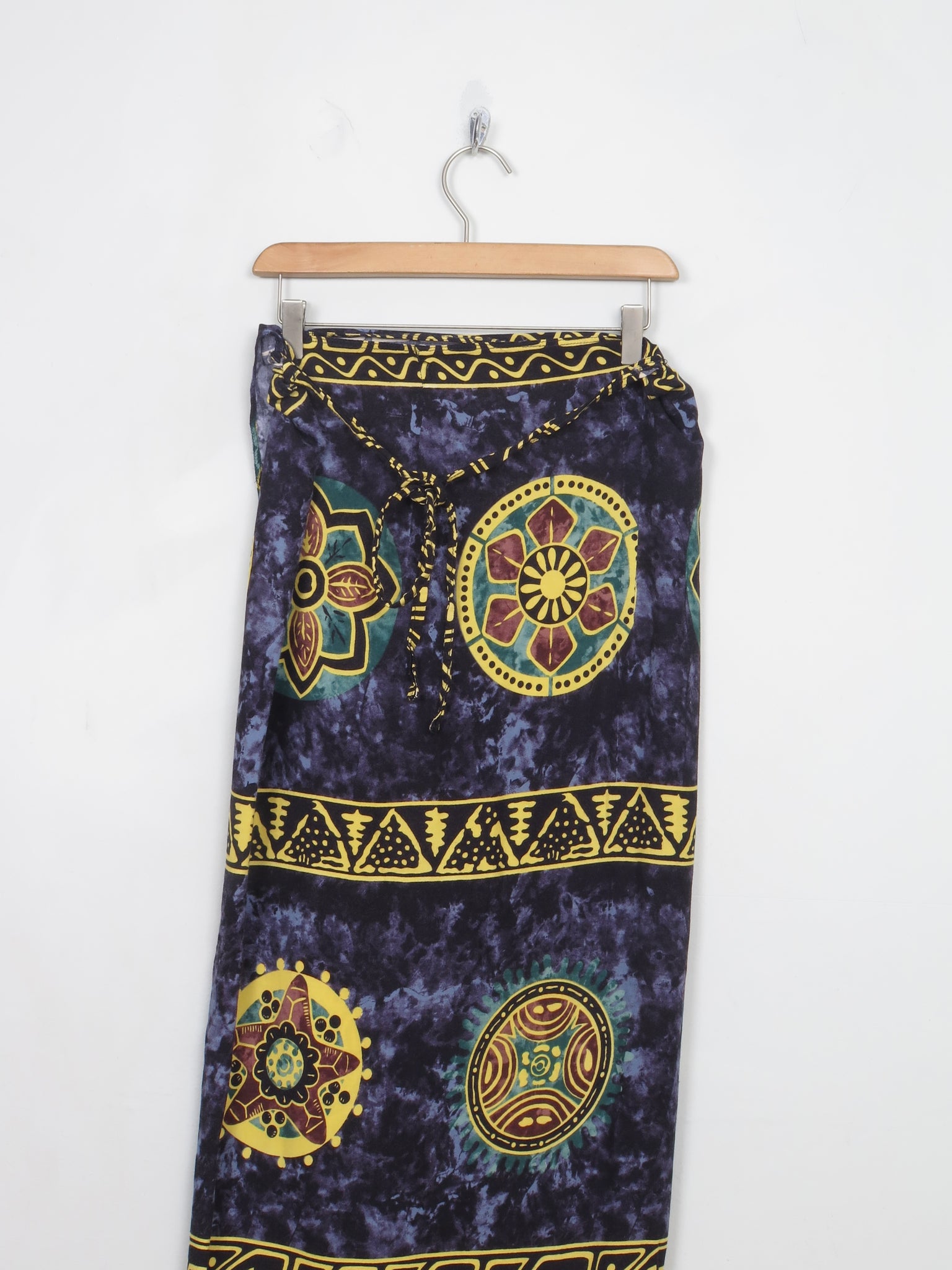 Vintage Navy Long Wrap Over Skirt M - The Harlequin