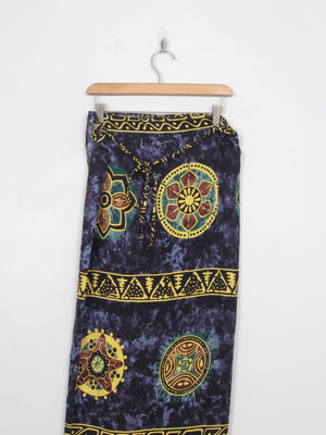 Vintage Navy Long Wrap Over Skirt M - The Harlequin