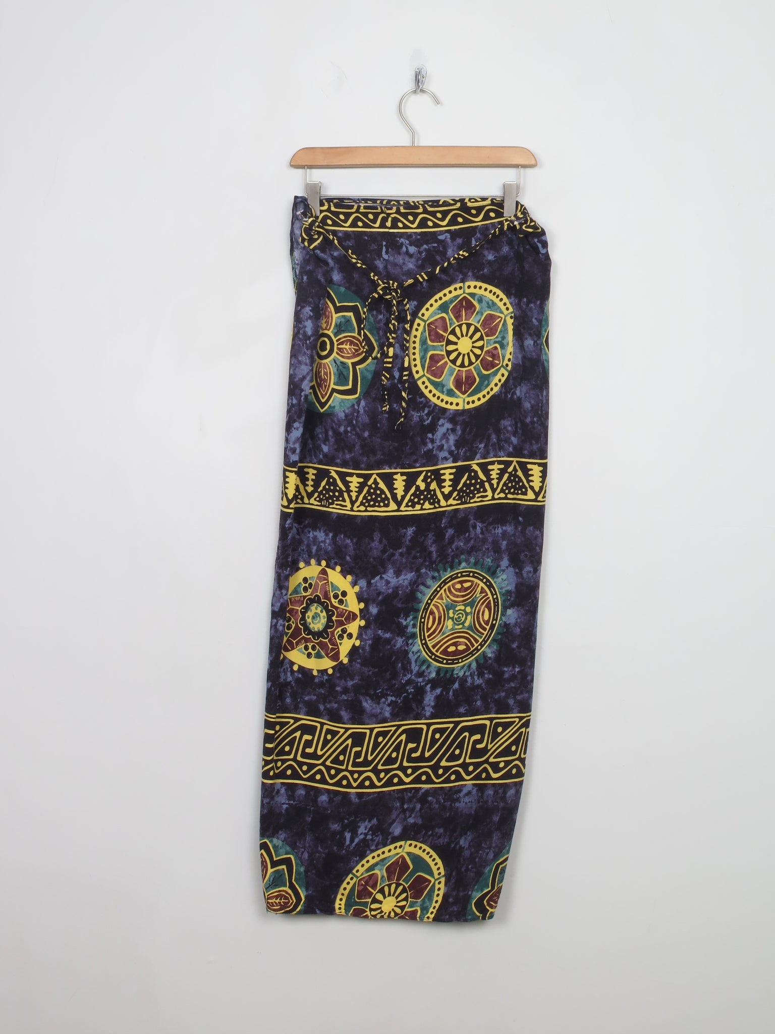 Vintage Navy Long Wrap Over Skirt M - The Harlequin