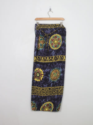 Vintage Navy Long Wrap Over Skirt M - The Harlequin