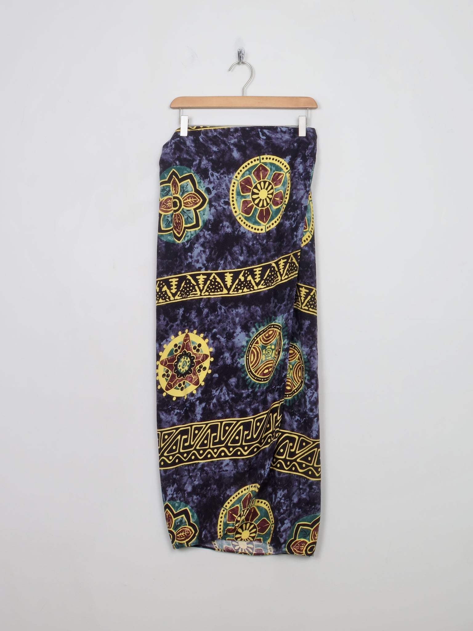 Vintage Navy Long Wrap Over Skirt M - The Harlequin