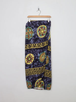 Vintage Navy Long Wrap Over Skirt M - The Harlequin