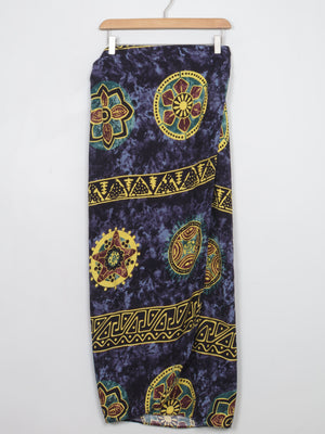 Vintage Navy Long Wrap Over Skirt M - The Harlequin