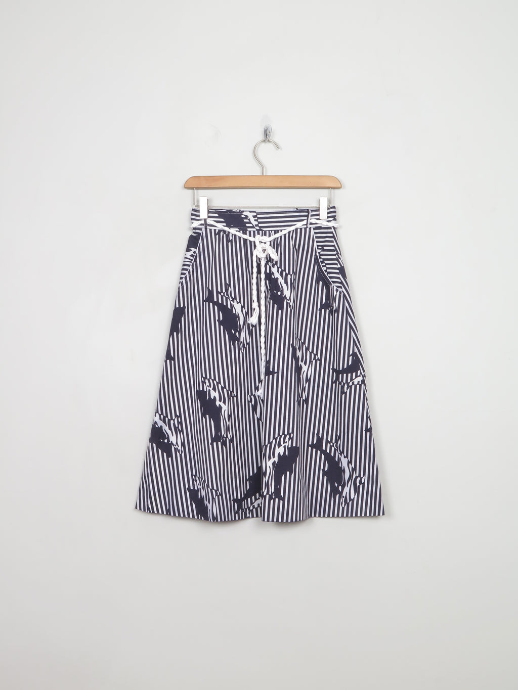 Vintage Dolphin Print Navy Skirt XS - The Harlequin