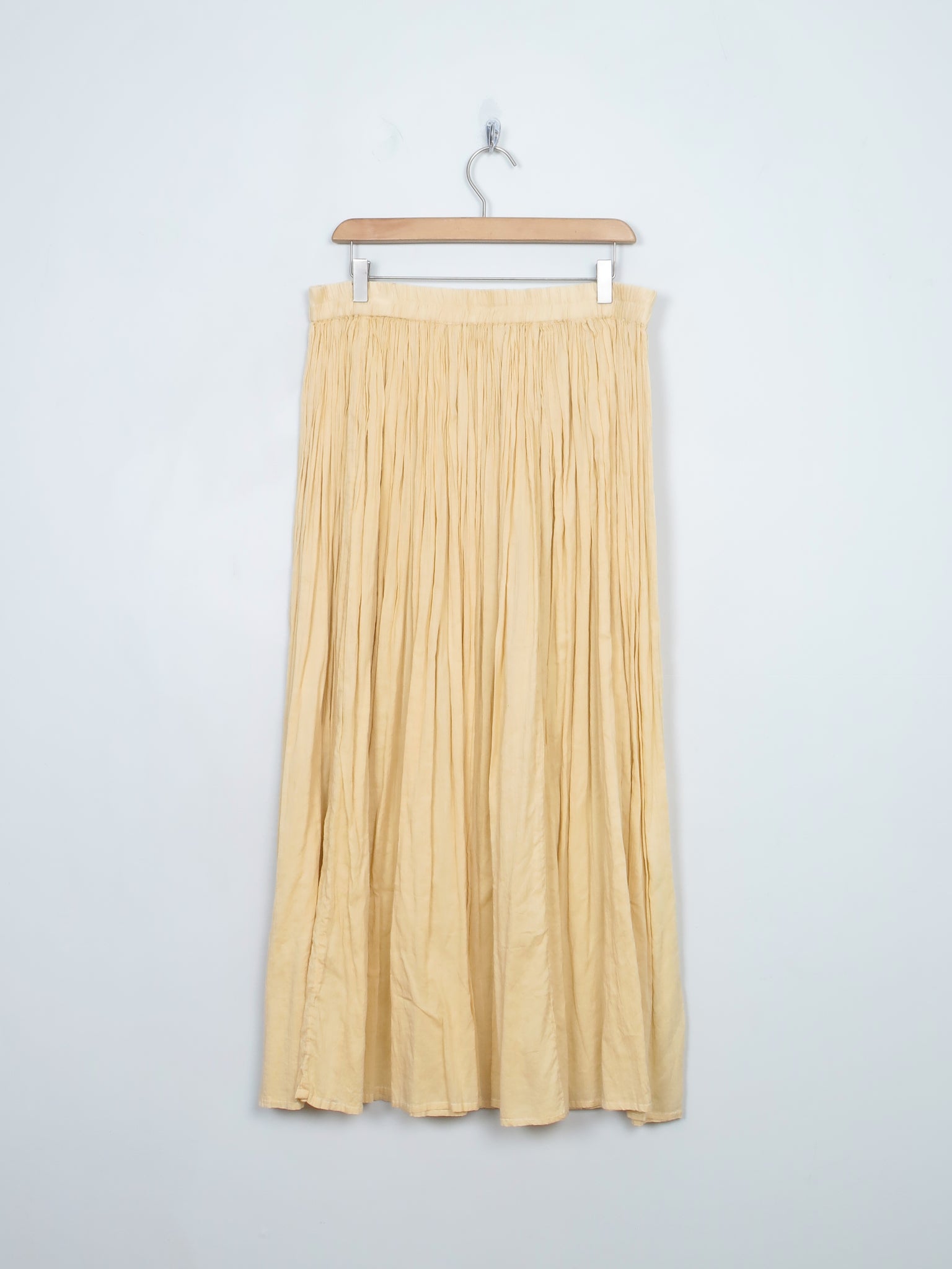 Vintage Yellow Buttermilk Indian Cotton Skirt L/XL - The Harlequin