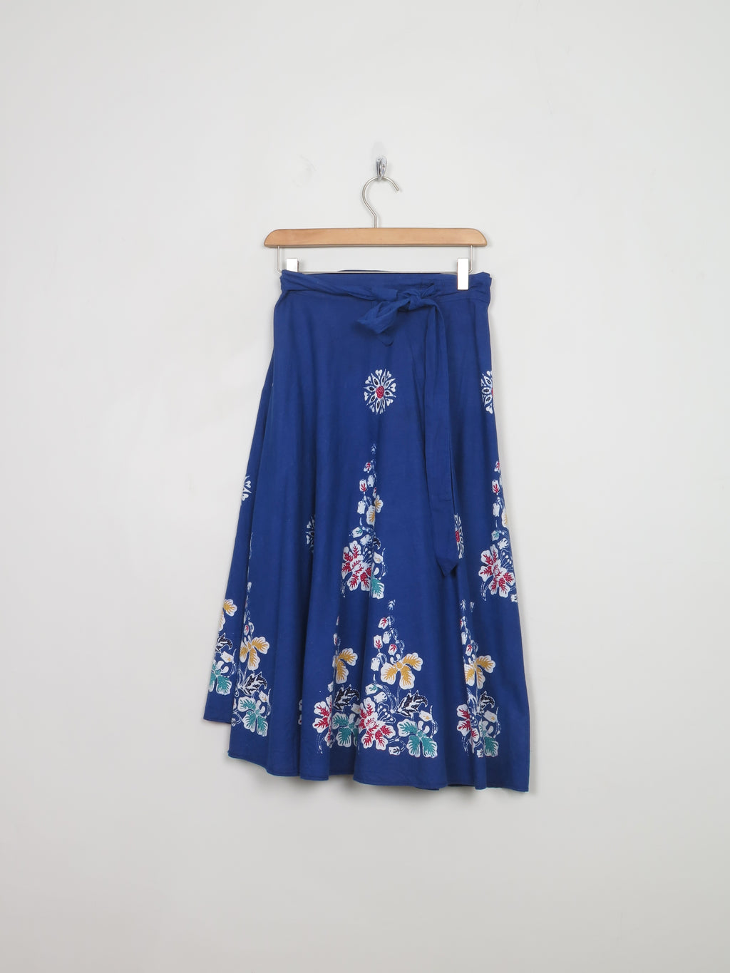 Blue Vintage Wrap Over Skirt S - The Harlequin