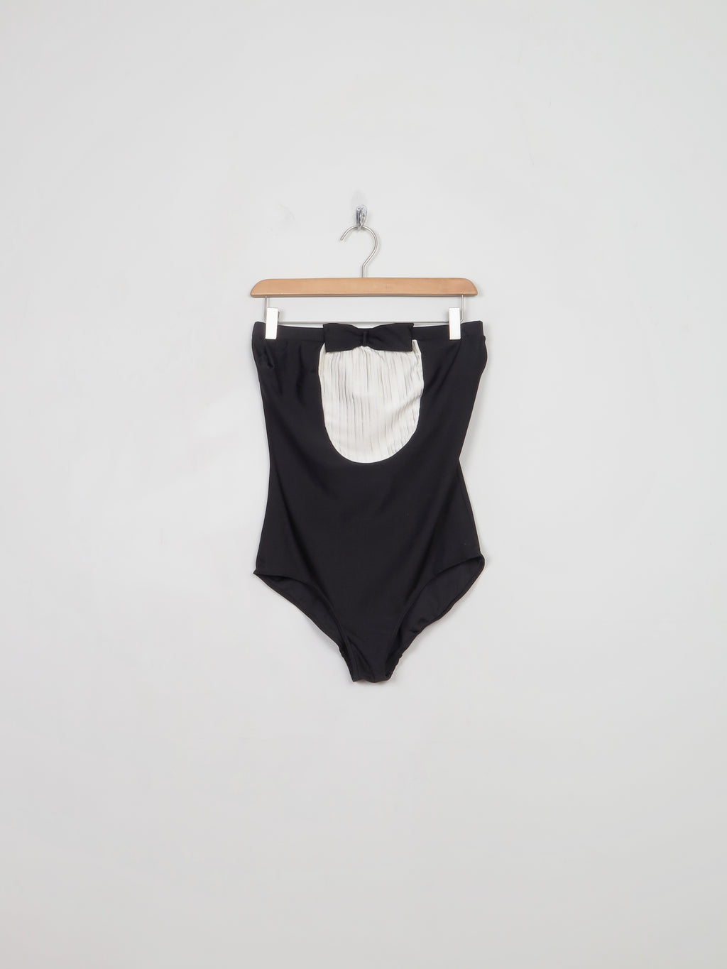 Vintage Black & White Strapless Swimsuit S/M