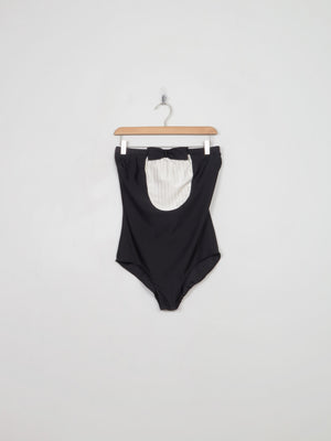 Vintage Black & White Strapless Swimsuit S/M
