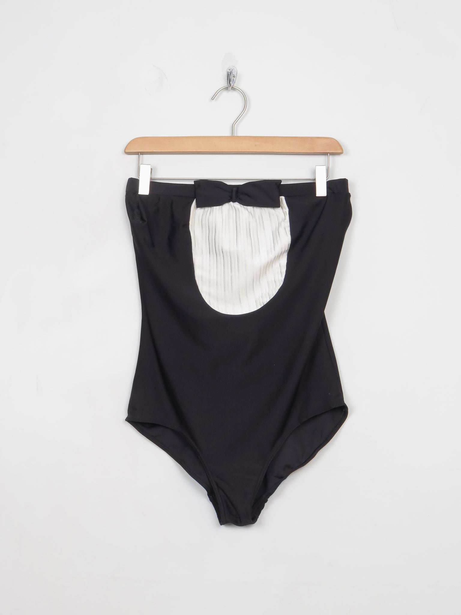 Vintage Black & White Strapless Swimsuit S/M