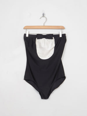 Vintage Black & White Strapless Swimsuit S/M