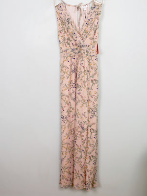 Peach Frock N Frill Printed Maxi Dress New 10