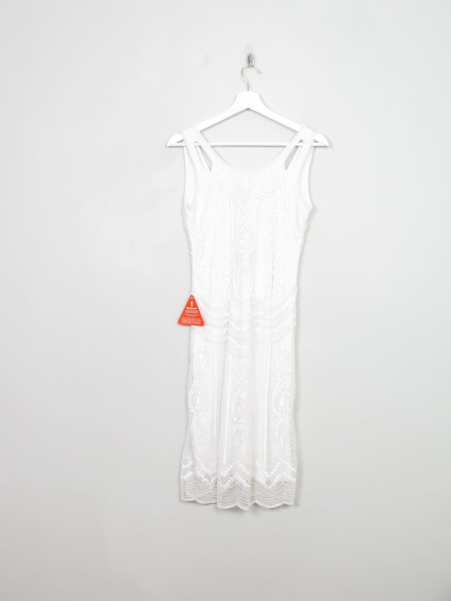 Vintage Style Beaded Flapper Style Wedding Dress New 8