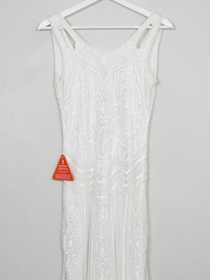 Vintage Style Beaded Flapper Style Wedding Dress New 8