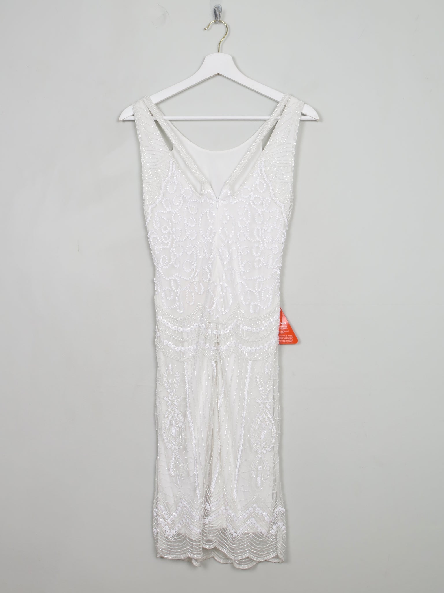 Vintage Style Beaded Flapper Style Wedding Dress New 8