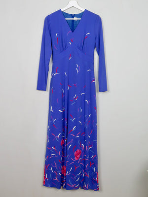 Vintage Blue 70s Maxi Dress 10/12