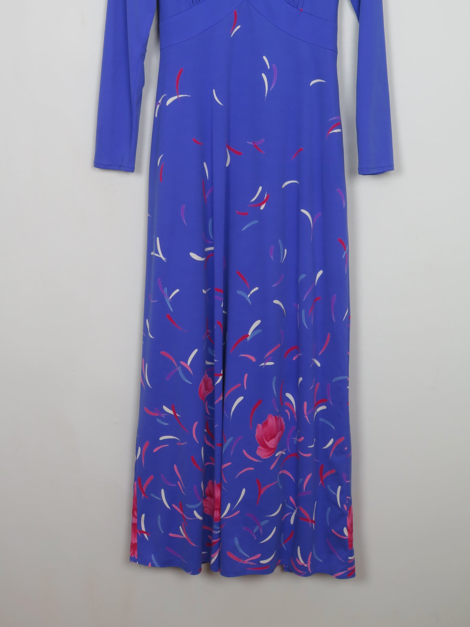 Vintage Blue 70s Maxi Dress 10/12